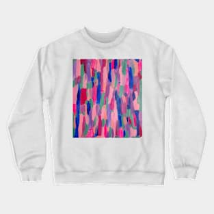 Pink Stripes Brushstroke Abstract Crewneck Sweatshirt